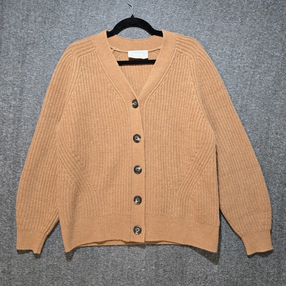 Everlane Sweaters - Everlane Felted Wool Cardigan Womens Small Brown Long Sleeve Knit Sweater Button